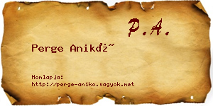 Perge Anikó névjegykártya